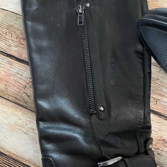 NINE WEST Reindeero Genuine Black Leather Boots Size 6 - Picture 3 of 11